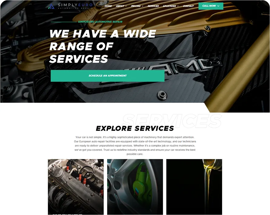 Simply Euro contact and booking interface