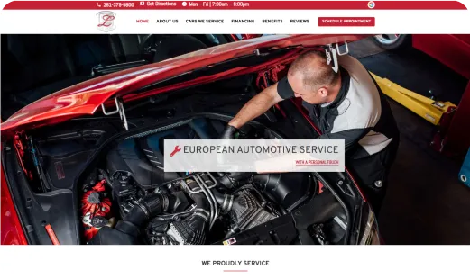 European Automotive Service website by Uncommon Web Design