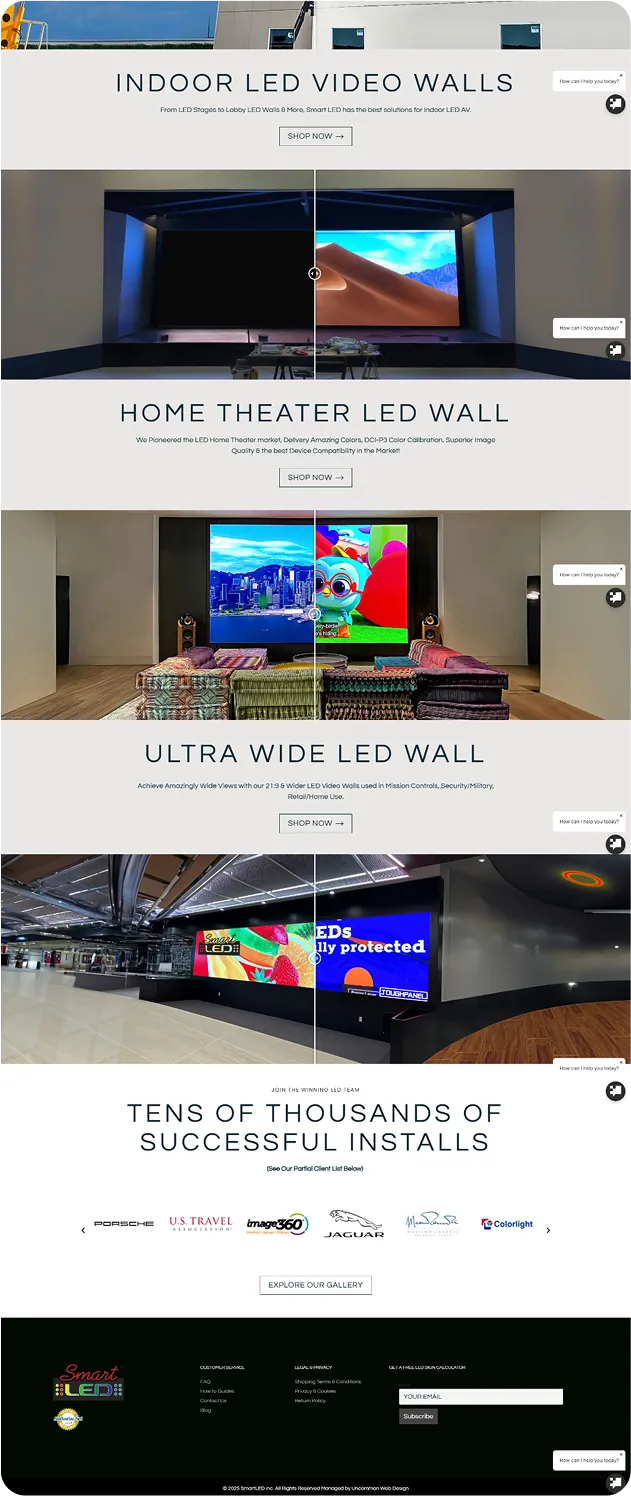 Smart LED website redesign