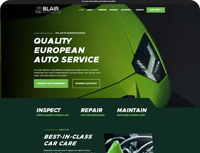 Blair Automotive website design