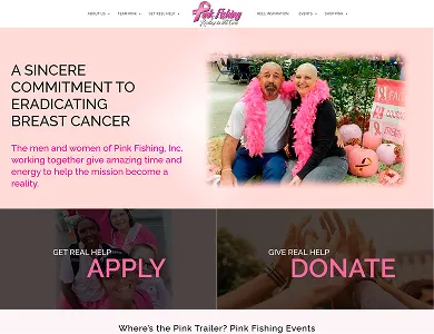 Pink Fishing website design