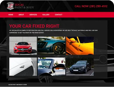Lucas Paint and Body website design