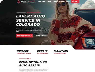 SimplyAuto website design