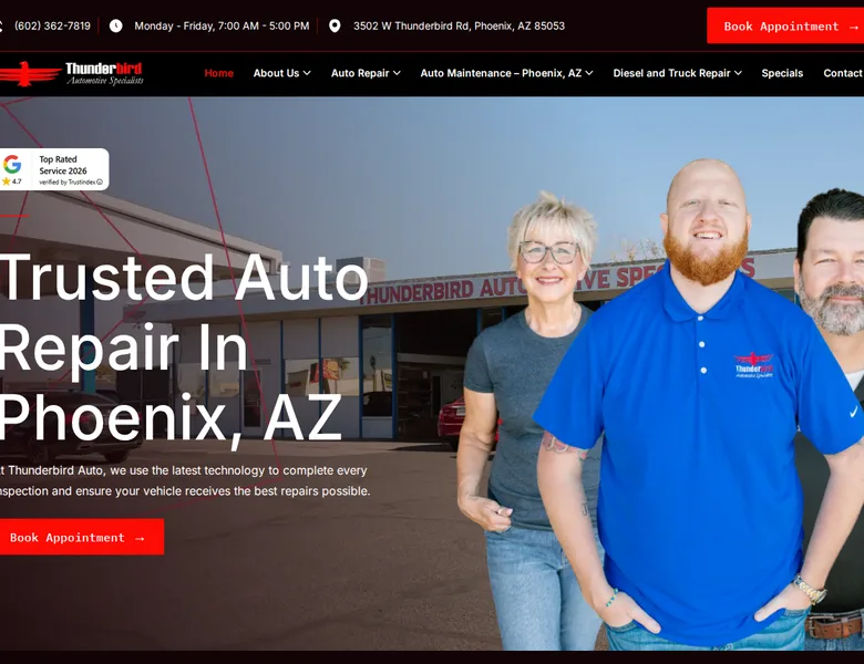 Thunderbird Automotive website design